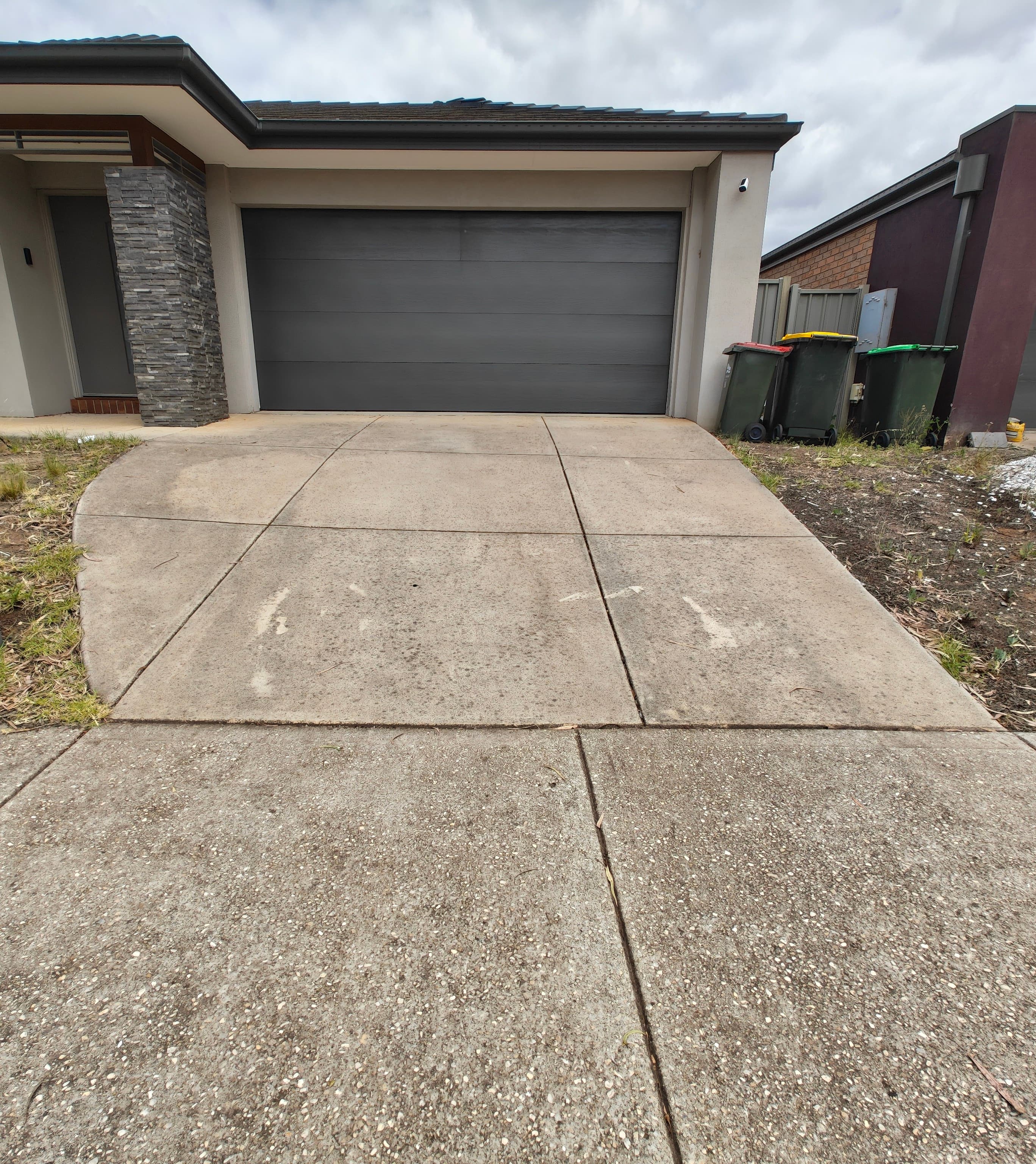 driveway before pressure washing
